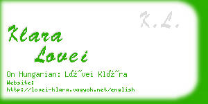 klara lovei business card